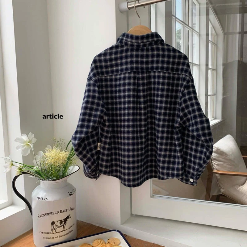 Article - Korean Children Fashion - #prettylittlegirls - Check Pitch Pin-Tuck Shirt - 7