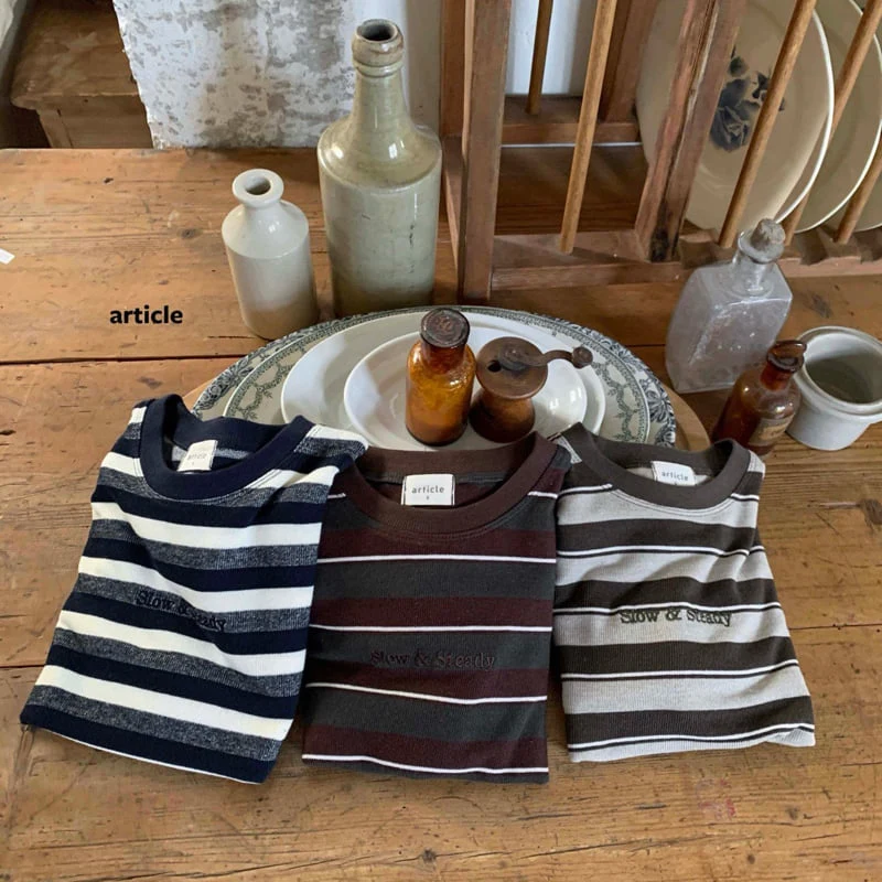 Article - Korean Children Fashion - #stylishchildhood - Tencel Stripe Box Tee - 9