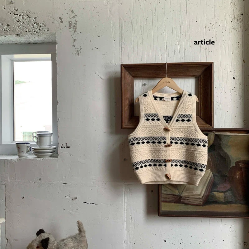 Article - Korean Children Fashion - #stylishchildhood - Hate Knit Vest - 2