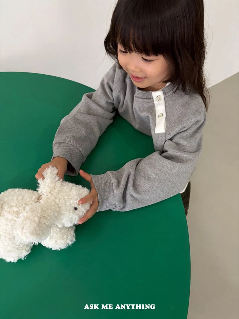 Ask Me Anything - Korean Children Fashion - #littlefashionista - Button Sweatshirt