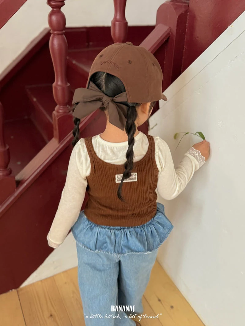 Banana J - Korean Children Fashion - #childofig - Frill Denim Pants - 5