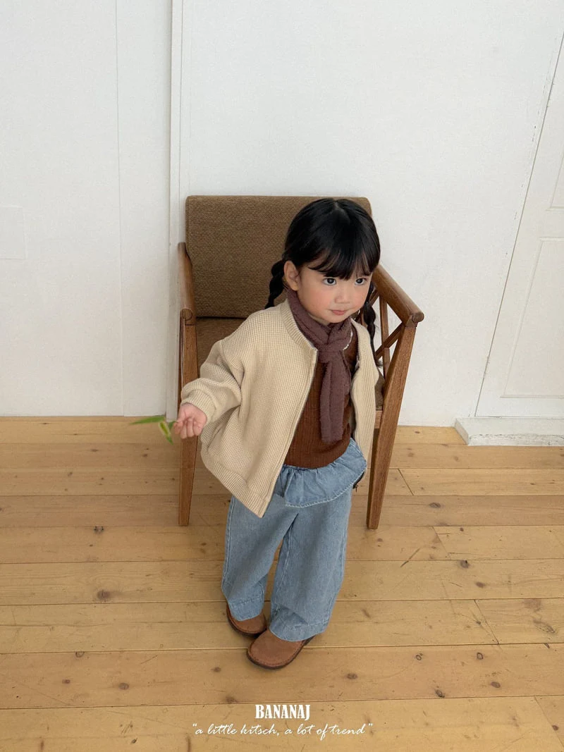 Banana J - Korean Children Fashion - #childrensboutique - Frill Denim Pants - 6