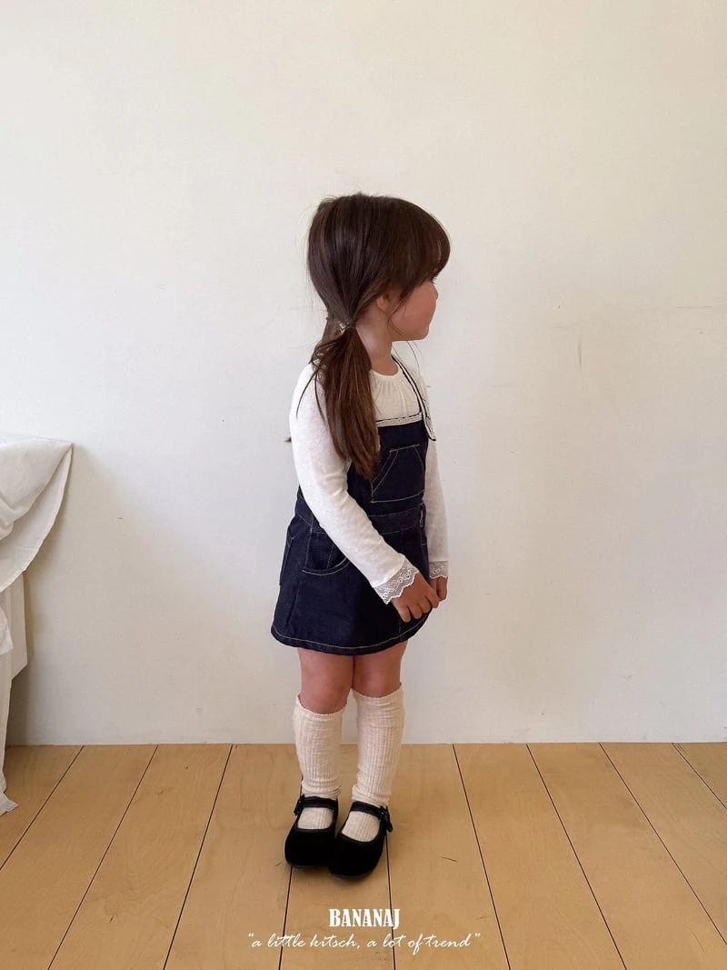 Banana J - Korean Children Fashion - #discoveringself - Lace Suspender One-piece - 11