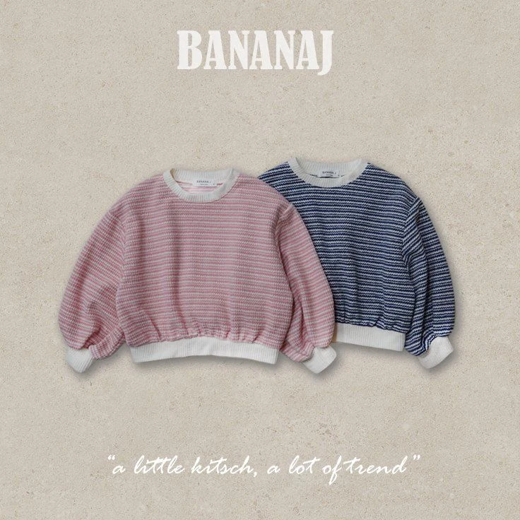 Banana J - Korean Children Fashion - #kidsshorts - Knit Stripe Sweatshirts