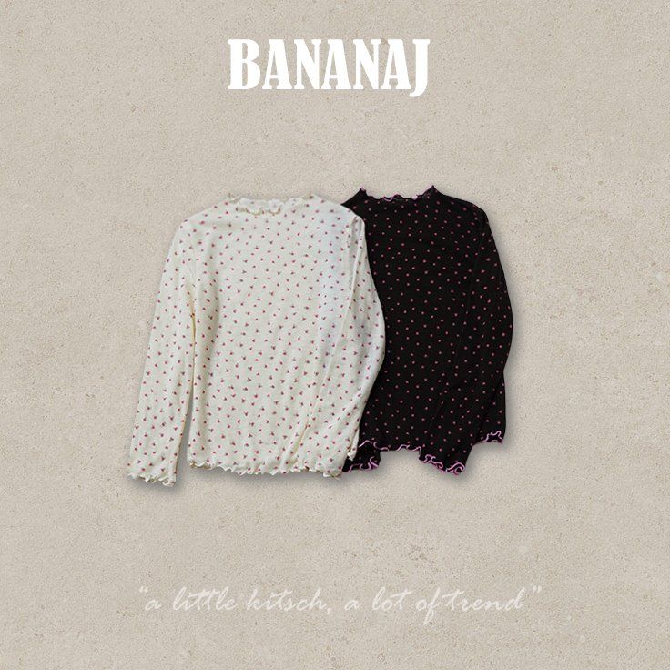 Banana J - Korean Children Fashion - #kidsshorts - Rose Turtleneck Tee