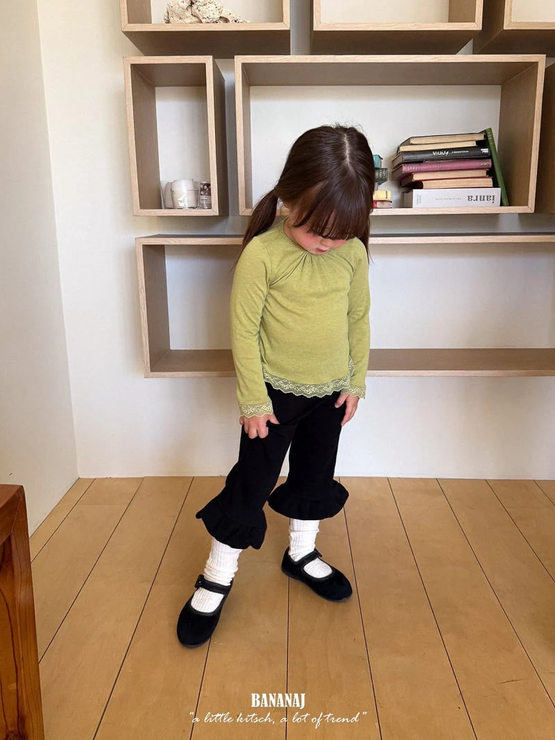 Banana J - Korean Children Fashion - #kidzfashiontrend - Lace Tee - 6