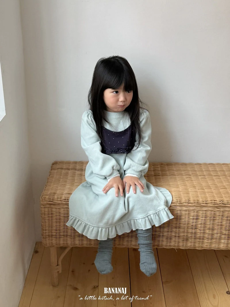 Banana J - Korean Children Fashion - #littlefashionista - Lettering Waffle One-piece - 8