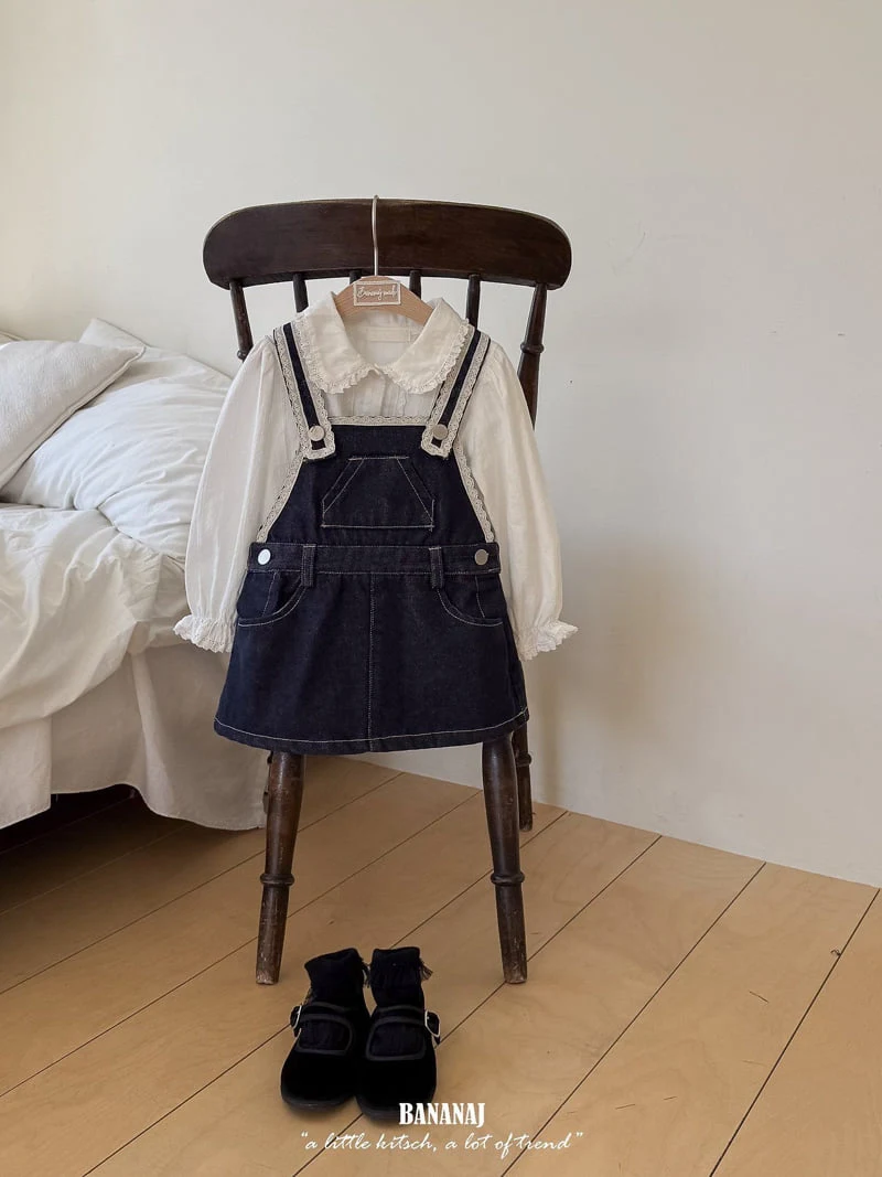 Banana J - Korean Children Fashion - #minifashionista - Lace Suspender One-piece - 4