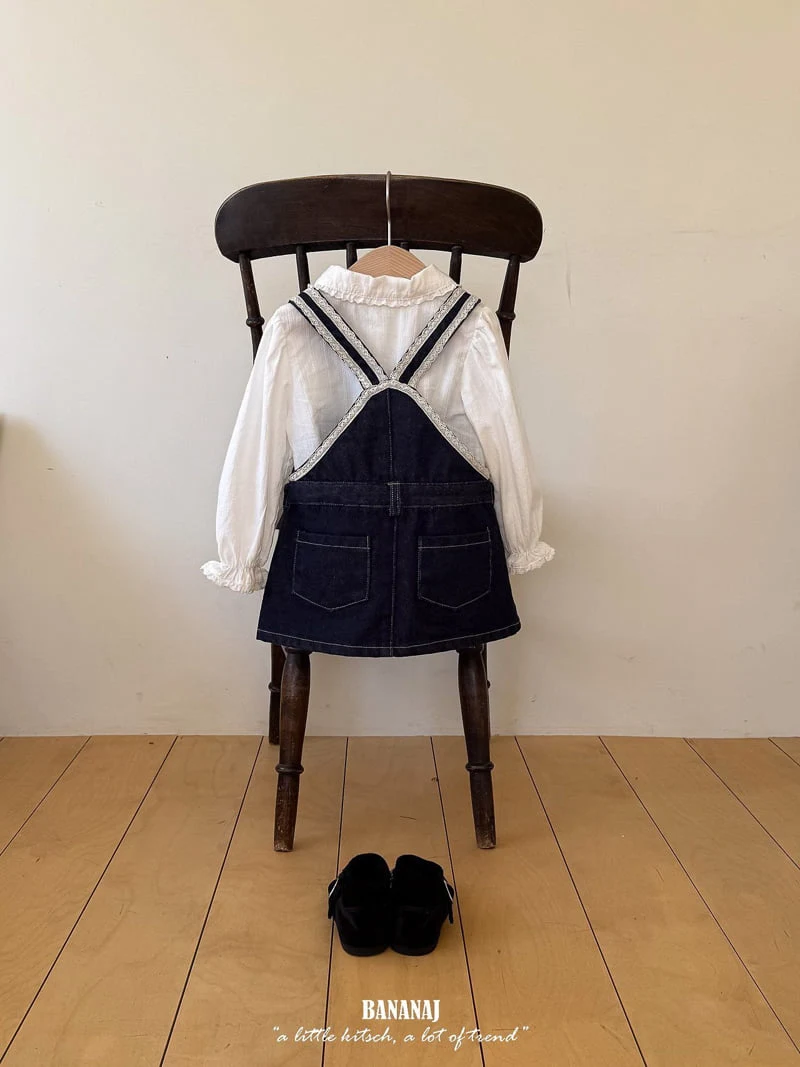 Banana J - Korean Children Fashion - #stylishchildhood - Lace Suspender One-piece - 7
