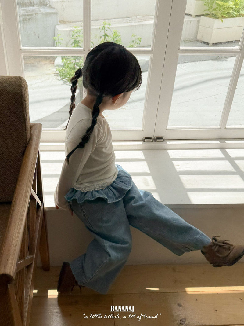 Banana J - Korean Children Fashion - #todddlerfashion - Lace Tee - 12