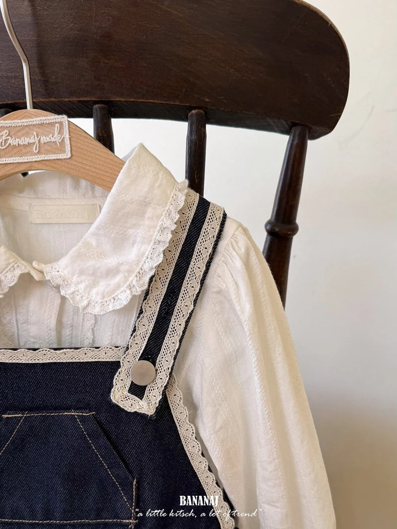 Banana J - Korean Children Fashion - #todddlerfashion - Lace Suspender One-piece - 5