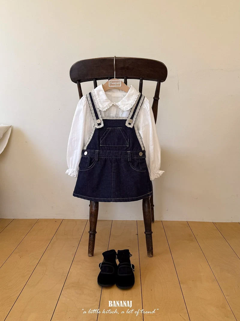 Banana J - Korean Children Fashion - #toddlerclothing - Lace Suspender One-piece - 6