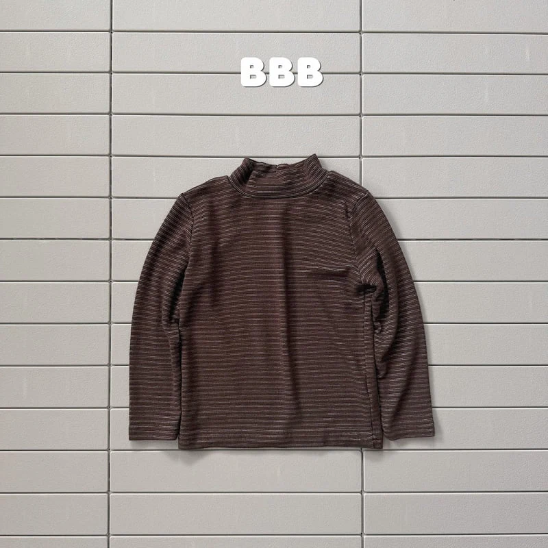 Bella Bambina - Korean Children Fashion - #kidzfashiontrend - Stripe Half Turtleneck Tee - 4