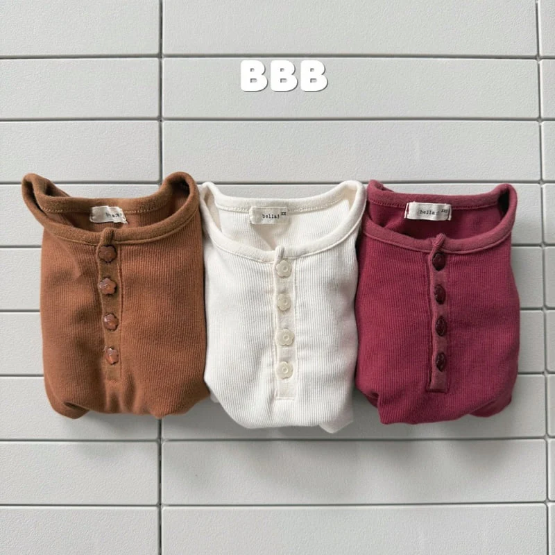 Bella Bambina - Korean Children Fashion - #kidsshorts - Button Basic Tee - 3