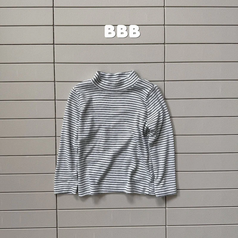 Bella Bambina - Korean Children Fashion - #littlefashionista - Stripe Half Turtleneck Tee - 5