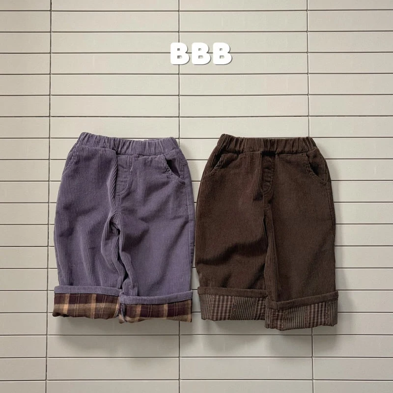 Bella Bambina - Korean Children Fashion - #todddlerfashion - Corduroy Roll-up Pants