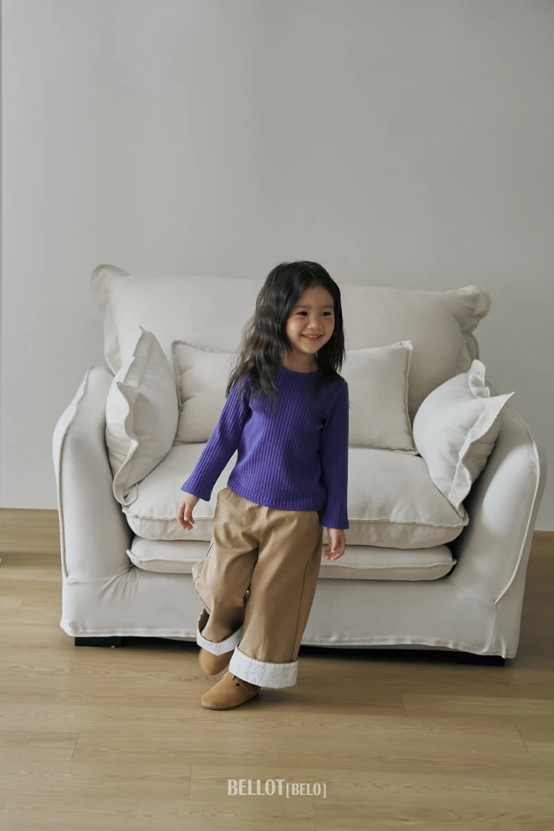 Bellot - Korean Children Fashion - #kidsshorts - Wave Ribbed Tee - 11
