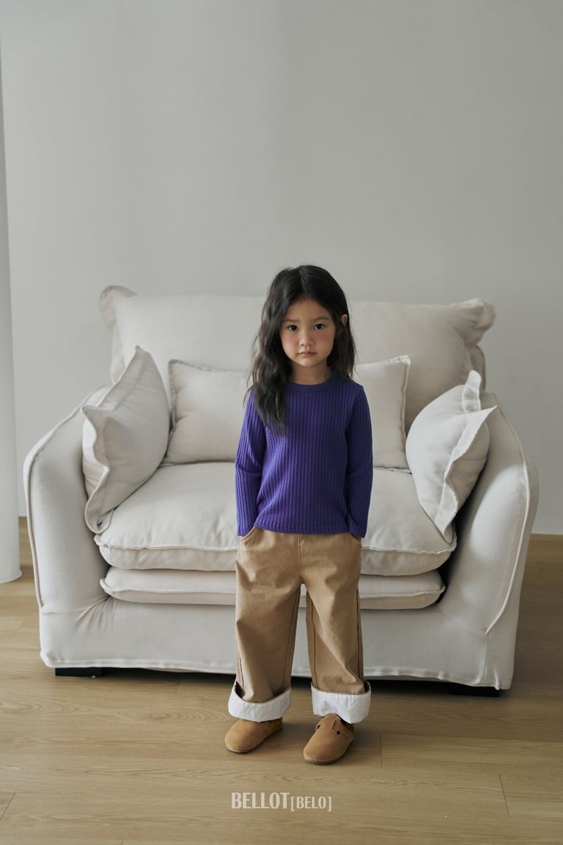 Bellot - Korean Children Fashion - #kidsstore - Wave Ribbed Tee - 12