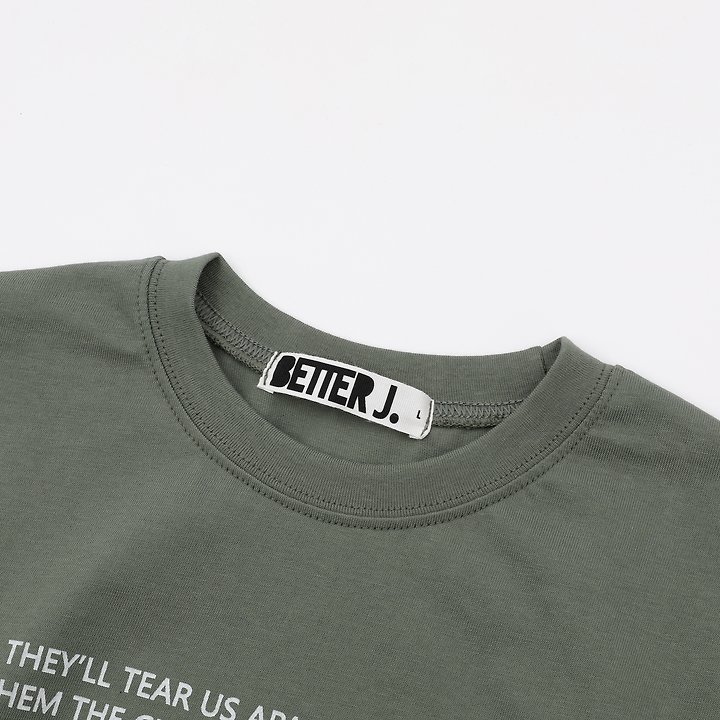 Better j - Korean Children Fashion - #Kfashion4kids - Lettered Blend Tee - 7