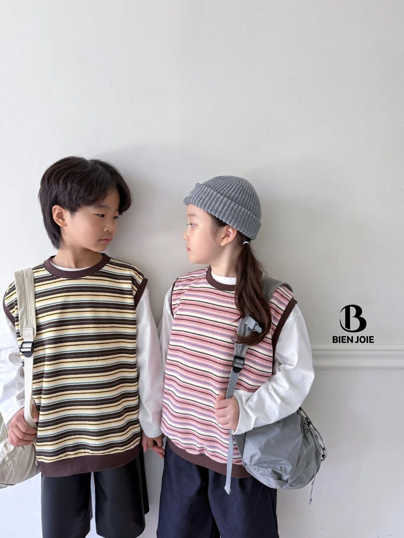 Bien Joie - Korean Children Fashion - #toddlerclothing - K Stripe Vest - 2