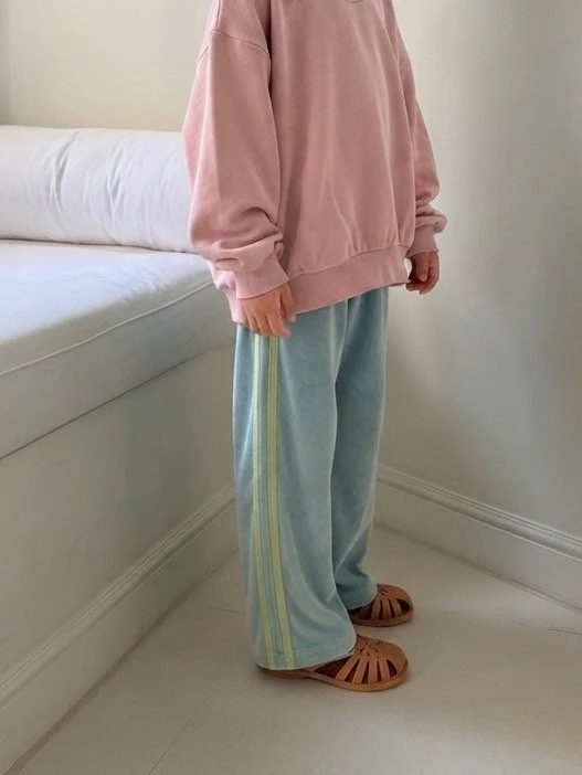 Bon Bon Butik - Korean Children Fashion - #kidzfashiontrend - Veloure Line Pants - 7