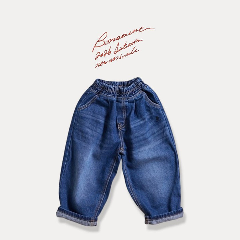 Boneoune - Korean Children Fashion - #Kfashion4kids - Autumn Easy Go Denim Pants - 7