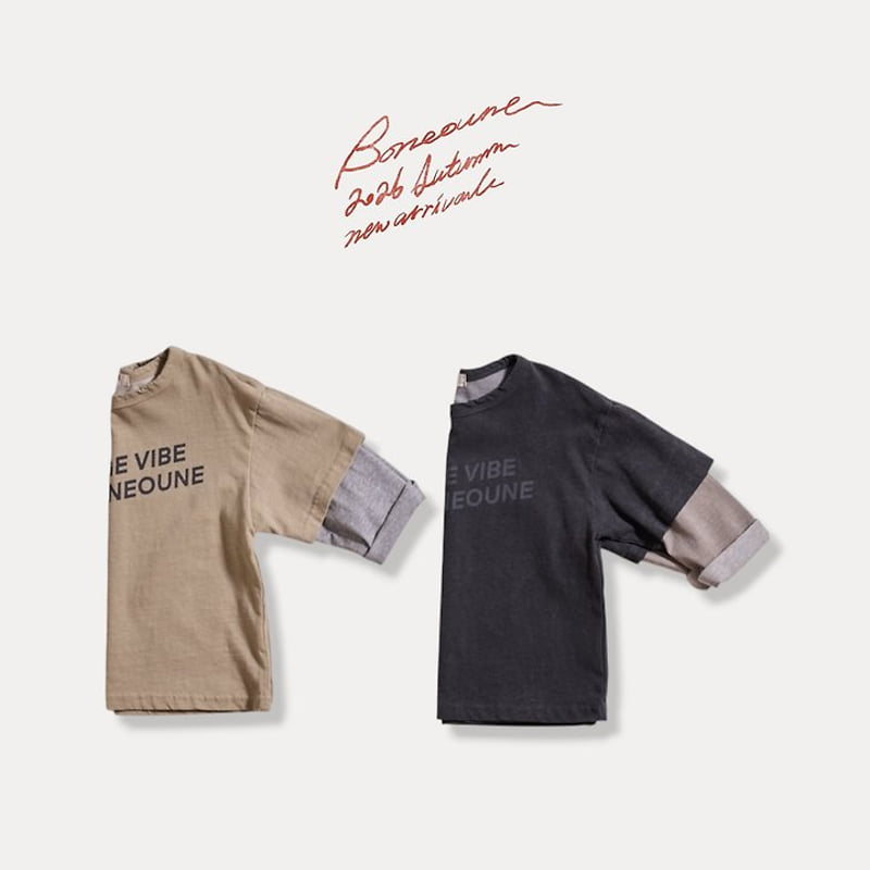 Boneoune - Korean Children Fashion - #stylishchildhood - Vintage Layered Tee - 4