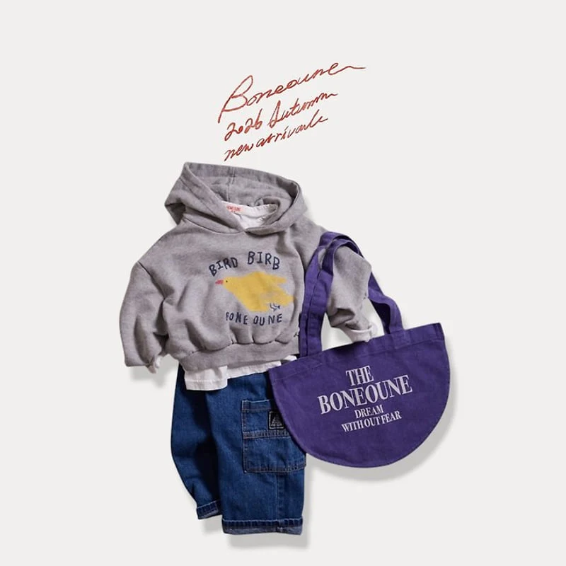 Boneoune - Korean Children Fashion - #childofig - Bird Crop Hood Top - 3