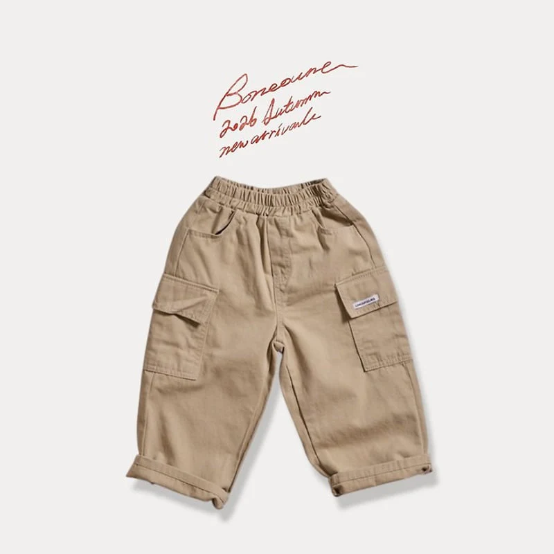 Boneoune - Korean Children Fashion - #childofig - Cotton Bio Cargo Pants - 7