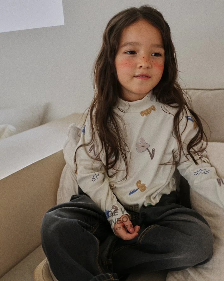 Boneoune - Korean Children Fashion - #childofig - Chellow Flower Tee - 9