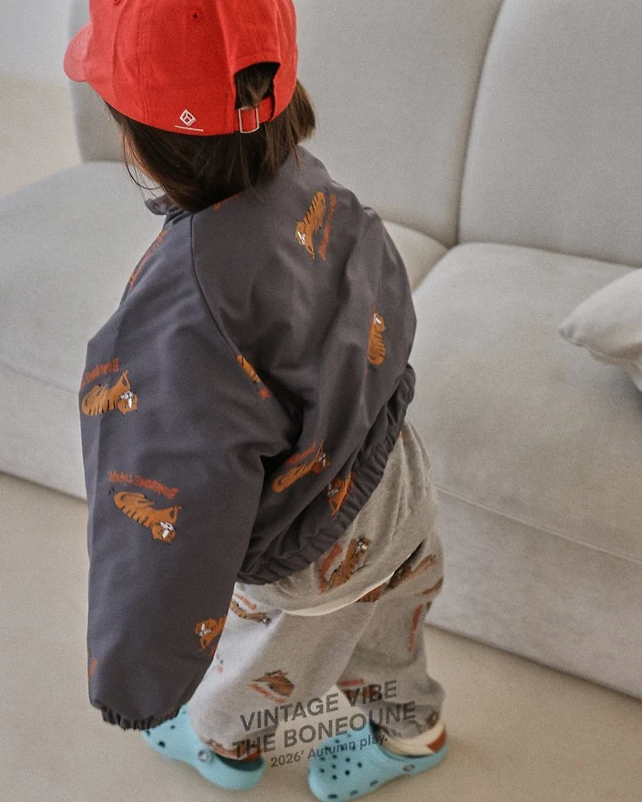 Boneoune - Korean Children Fashion - #childrensboutique - Tiger Raglan Zip-up Jacket - 10