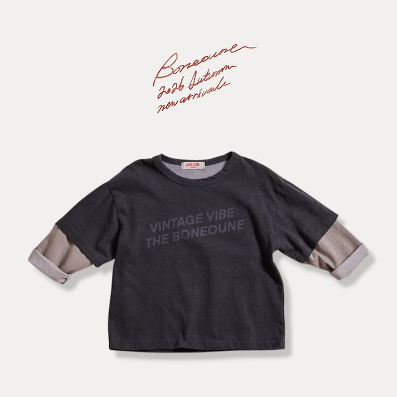 Boneoune - Korean Children Fashion - #childrensboutique - Vintage Layered Tee - 5