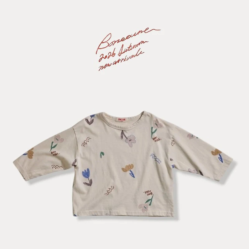Boneoune - Korean Children Fashion - #designkidswear - Chello Flower Single Tee - 3