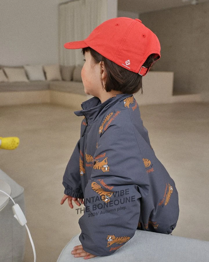 Boneoune - Korean Children Fashion - #discoveringself - Tiger Raglan Zip-up Jacket - 12