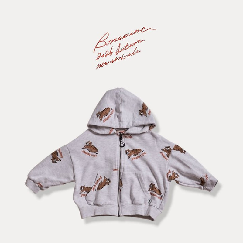 Boneoune - Korean Children Fashion - #fashionkids - Lion Graphic Hood Zip-up