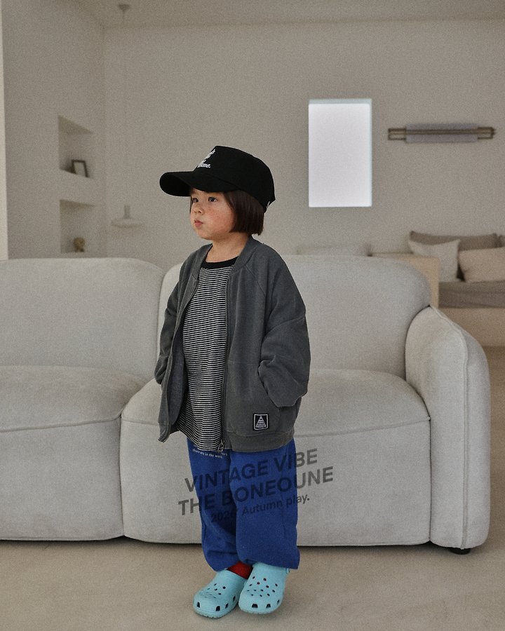 Boneoune - Korean Children Fashion - #fashionkids - Carbone Pigment Zip-up - 6