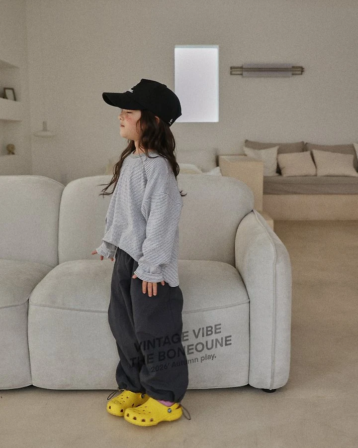 Boneoune - Korean Children Fashion - #kidsshorts - Autumn Stripe Tee - 10