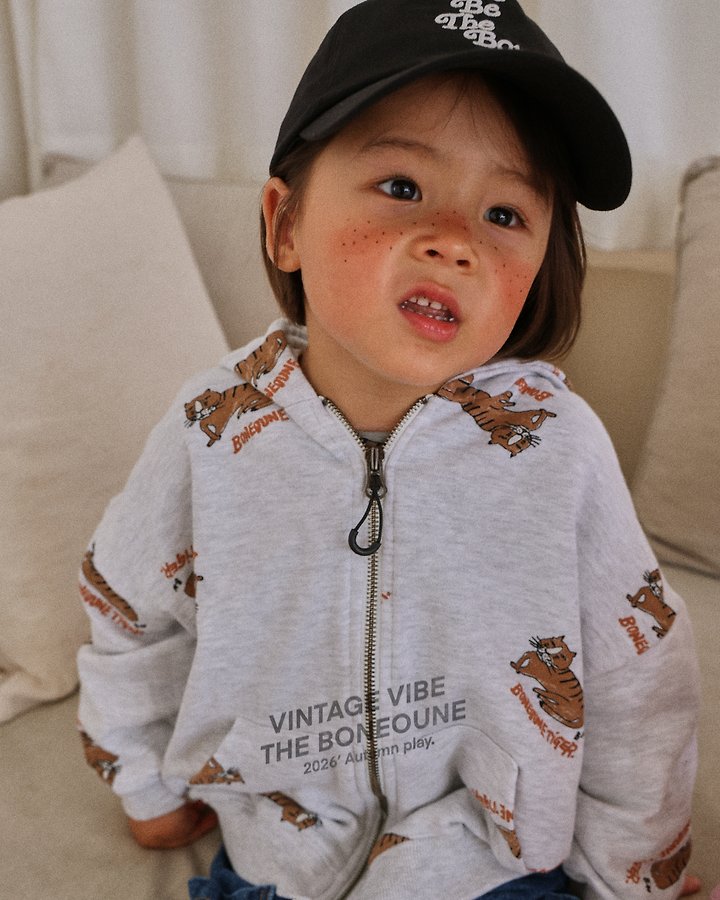 Boneoune - Korean Children Fashion - #kidsstore - Lion Graphic Hood Zip-up - 3