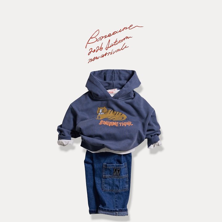 Boneoune - Korean Children Fashion - #kidsshorts - Pigment Tiger Hood Top - 4