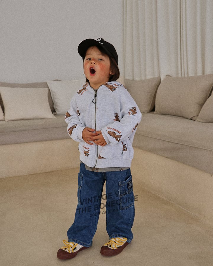Boneoune - Korean Children Fashion - #kidsstore - Lion Graphic Hood Zip-up - 4
