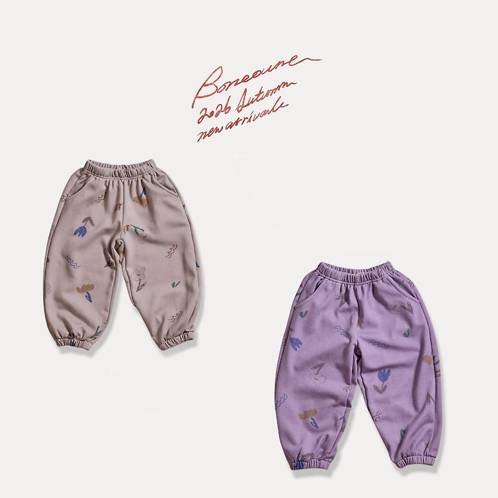 Boneoune - Korean Children Fashion - #kidzfashiontrend - Chello Flower Jogger Pants
