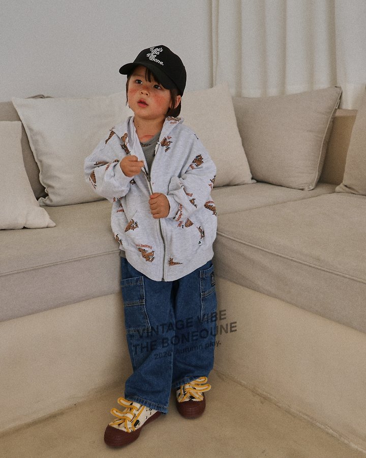Boneoune - Korean Children Fashion - #littlefashionista - Lion Graphic Hood Zip-up - 6