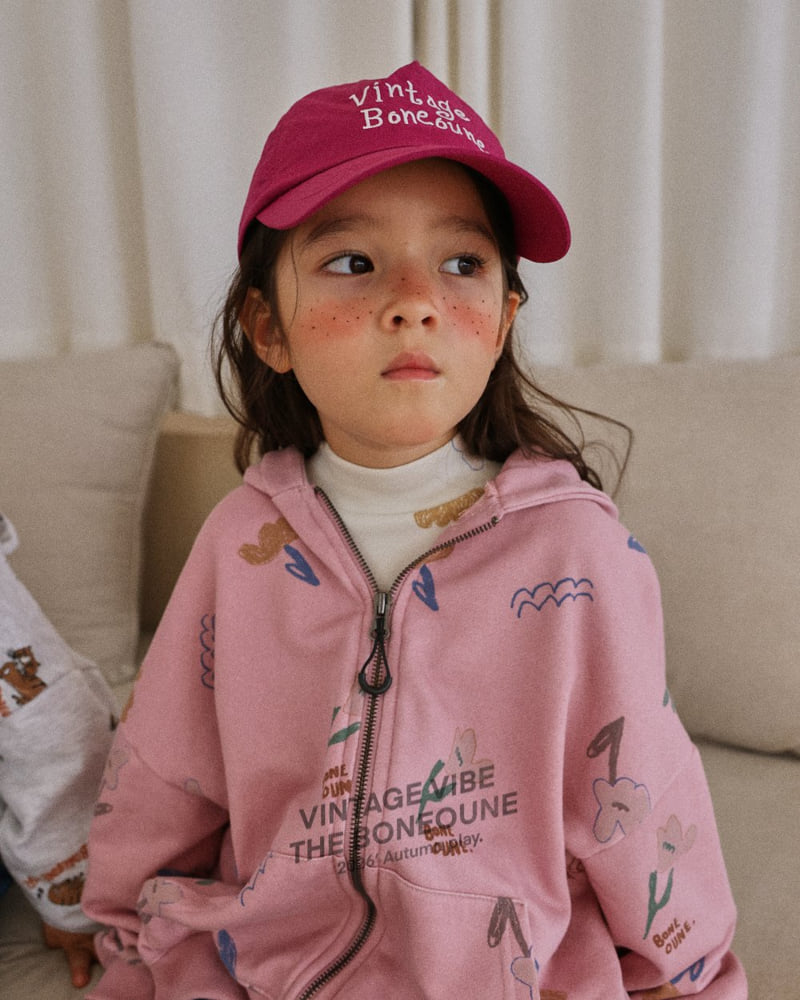Boneoune - Korean Children Fashion - #magicofchildhood - Chello Flower Pigment Hood Zip-up - 5