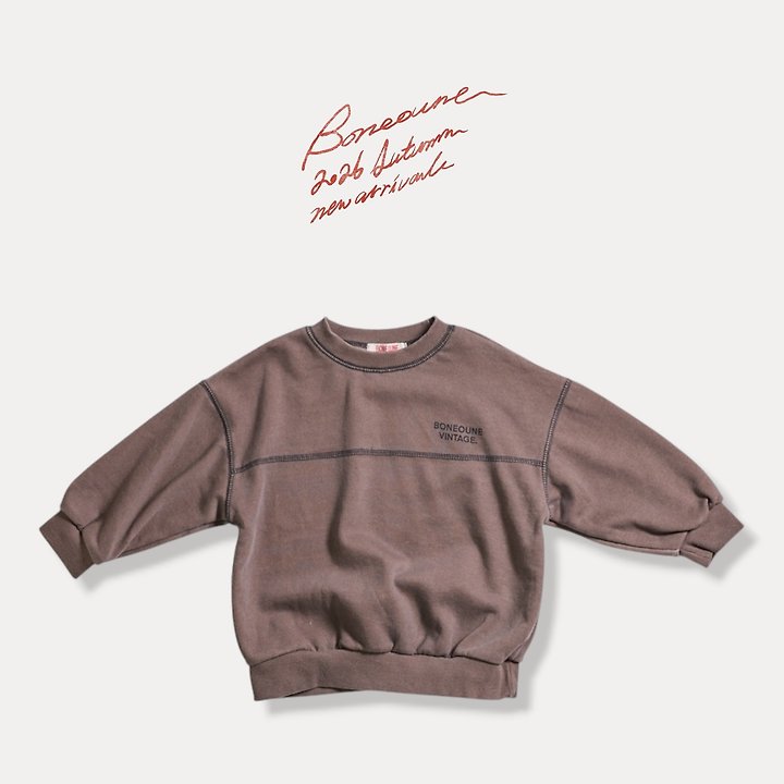 Boneoune - Korean Children Fashion - #littlefashionista - Pigment Stitching Sweatshirts - 4