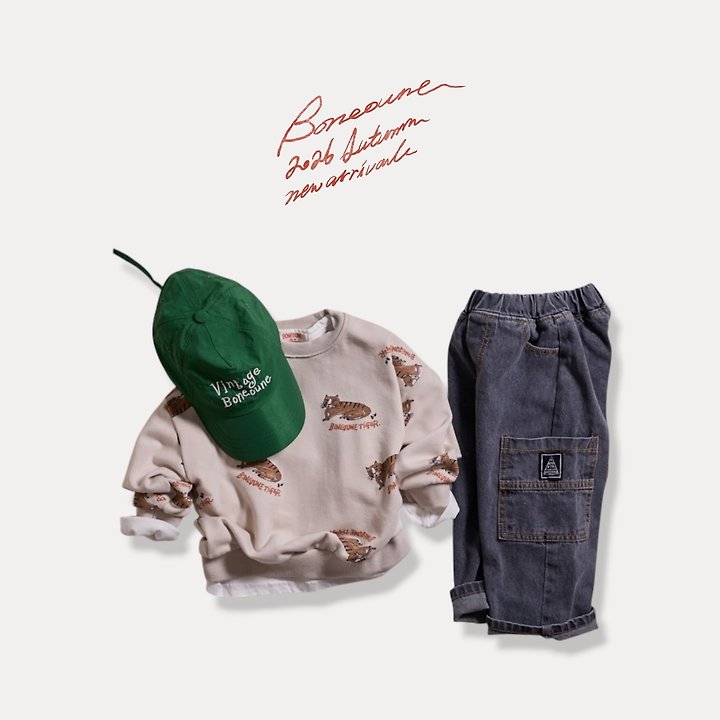 Boneoune - Korean Children Fashion - #minifashionista - Pocket Cargo Denim Pants - 11
