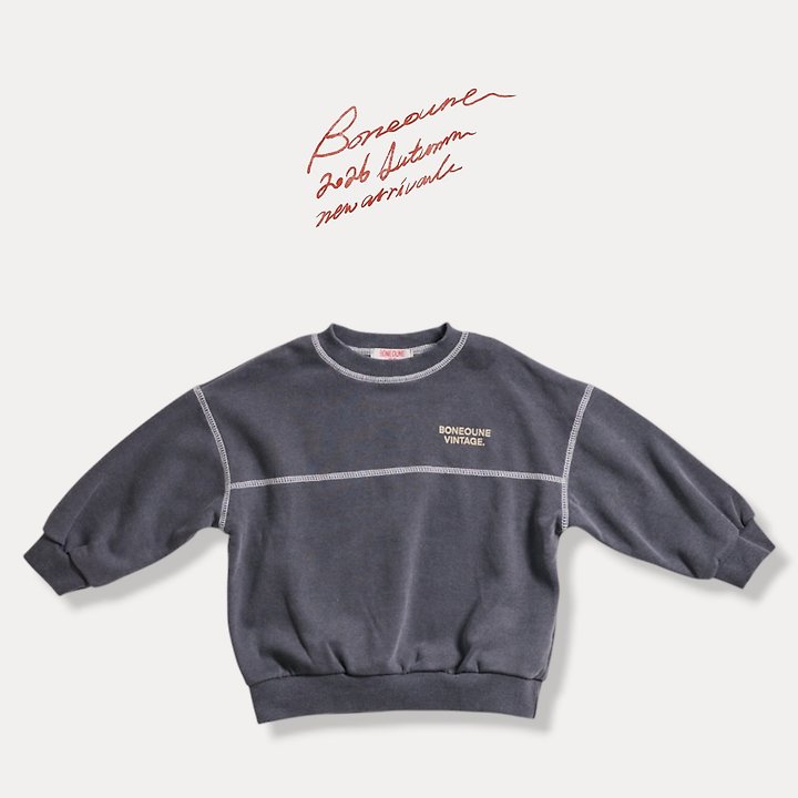 Boneoune - Korean Children Fashion - #minifashionista - Pigment Stitching Sweatshirts - 5