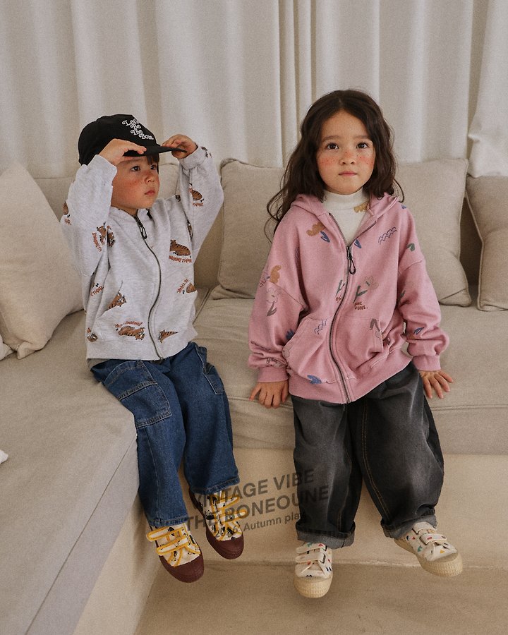 Boneoune - Korean Children Fashion - #prettylittlegirls - Lion Graphic Hood Zip-up - 9
