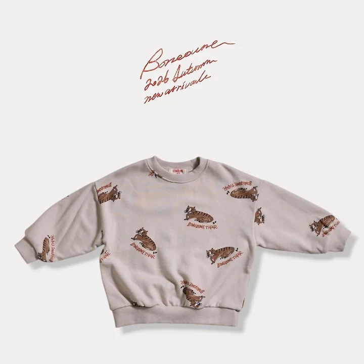 Boneoune - Korean Children Fashion - #prettylittlegirls - Tiger Graphic Sweatshirts - 3