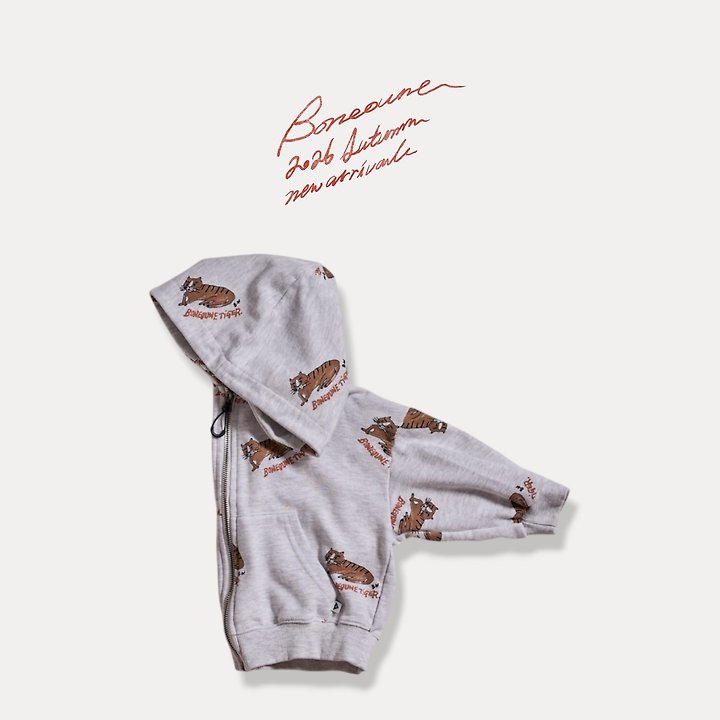 Boneoune - Korean Children Fashion - #stylishchildhood - Lion Graphic Hood Zip-up - 12