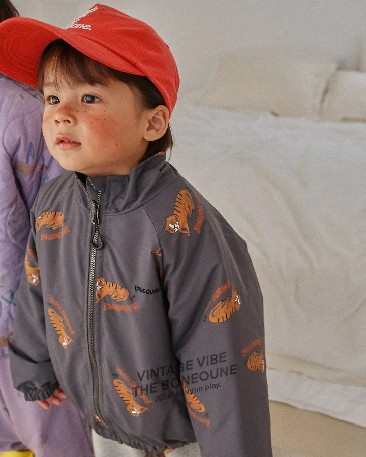 Boneoune - Korean Children Fashion - #stylishchildhood - Tiger Raglan Zip-up Jacket - 8